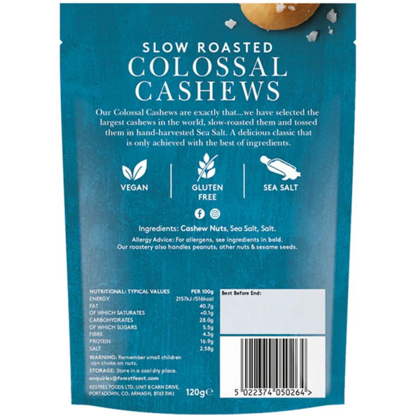 Forest Feast - Sea Salt Colossal Cashews (8x120g)