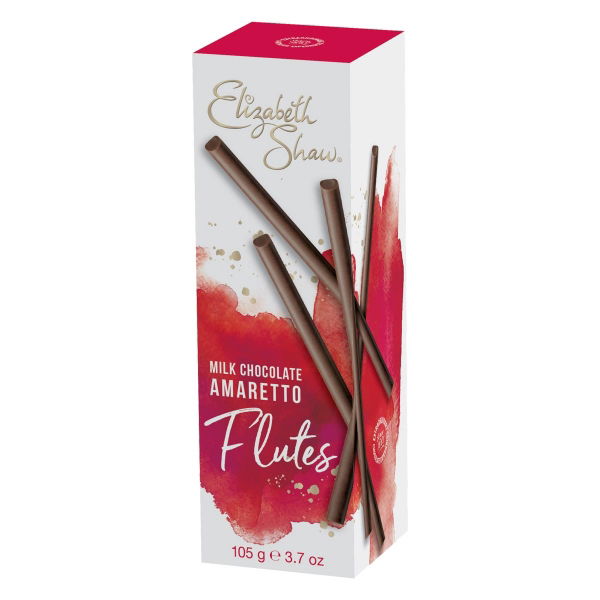 Elizabeth Shaw - 'Flutes' Milk Chocolate Amaretto (10x105g)