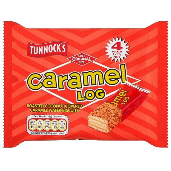 TUNNOCK'S - 4 Pack Caramel LOGS (18x4x32g)