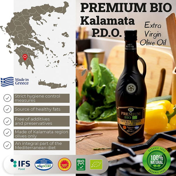 KORVEL - Greek PDO ORGANIC Extra Virgin Olive Oil (6x250ml)