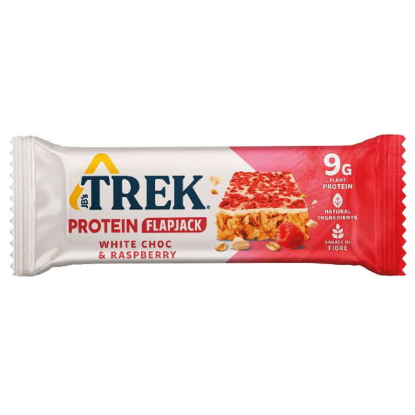 TREK - GF PROTEIN FLAPJACK 'White Choc & Raspberry' (16x50g)