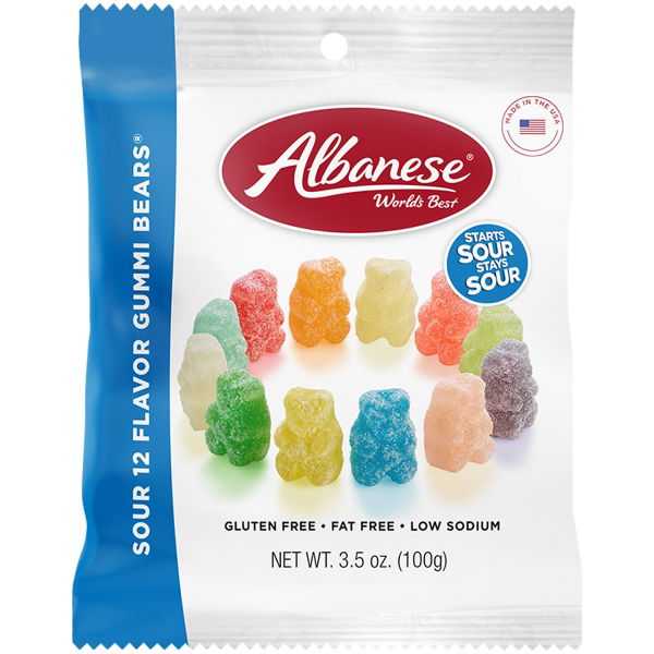 Albanese - 12 Flavour Sour Gummi Bears (12x100g)