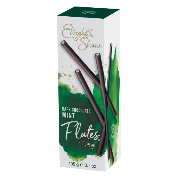 Elizabeth Shaw - 'Flutes' Dark Chocolate Mint (10x105g)