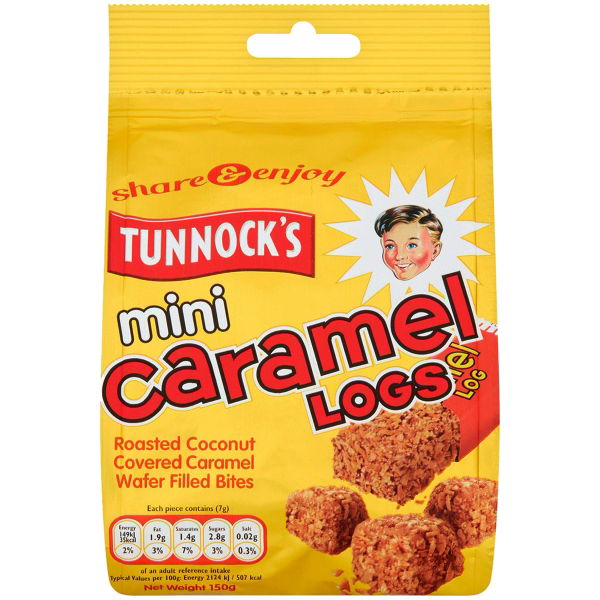 TUNNOCK'S - SHARE BAG Mini Caramel LOGS (12x150g)