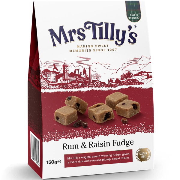 Mrs Tilly's GF - Rum & Raisin Fudge (6x150g)