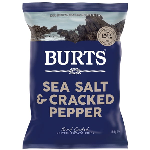 Burts GF LARGE - Sea Salt & Crushed Peppercorn (10x150g)