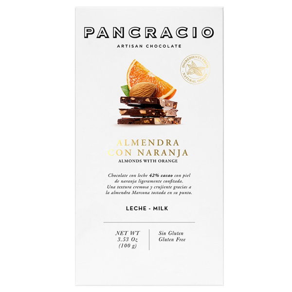 PANCRACIO - Milk Chocolate with Almonds & Orange (20x100g)