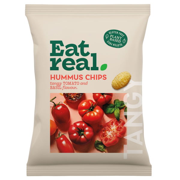 Eat Real GF - Hummus Chips Tomato & Basil (10x110g)