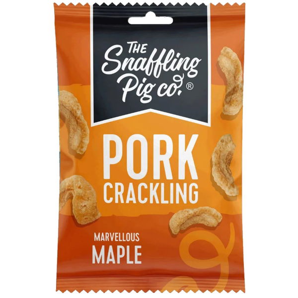 Snaffling Pig - Pork Crackling 'Marvellous Maple' (12x40g)