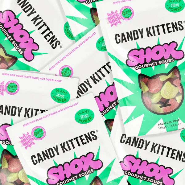 Candy Kittens - Sour SHOX Strawberry & Apple (10x140g)