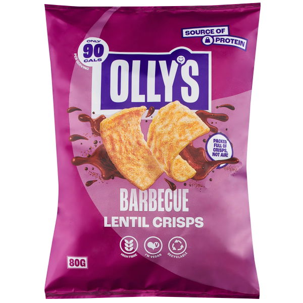 OLLY'S - Lentil Crisps BBQ (16x80g)