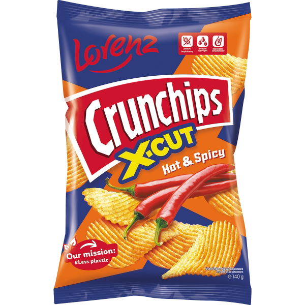 Lorenz - Crunchips X-Cut Hot & Spicy (10x140g)